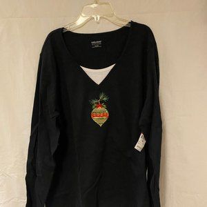 NWT Womens Plus Holiday long sleeve t-shirt